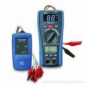 Cable Indentifier and Digital Multimeter, with Transmitter Display of 2 Blue LED Lamp
